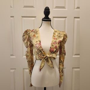 Hemant & Nandit Lyla Floral Crop Top